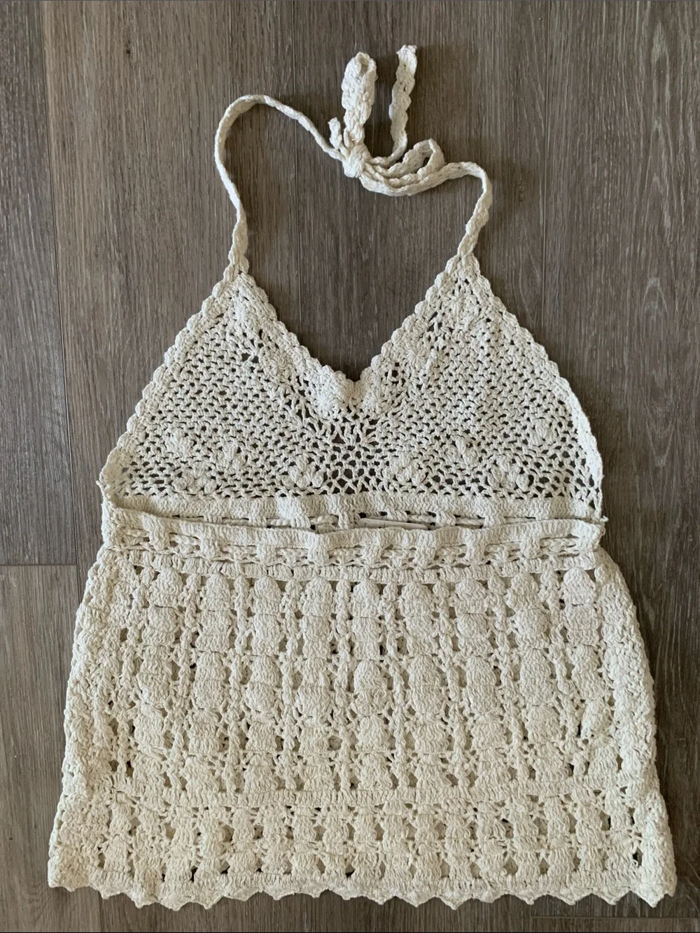 Free People Crochet Halter Top NWT Ivory